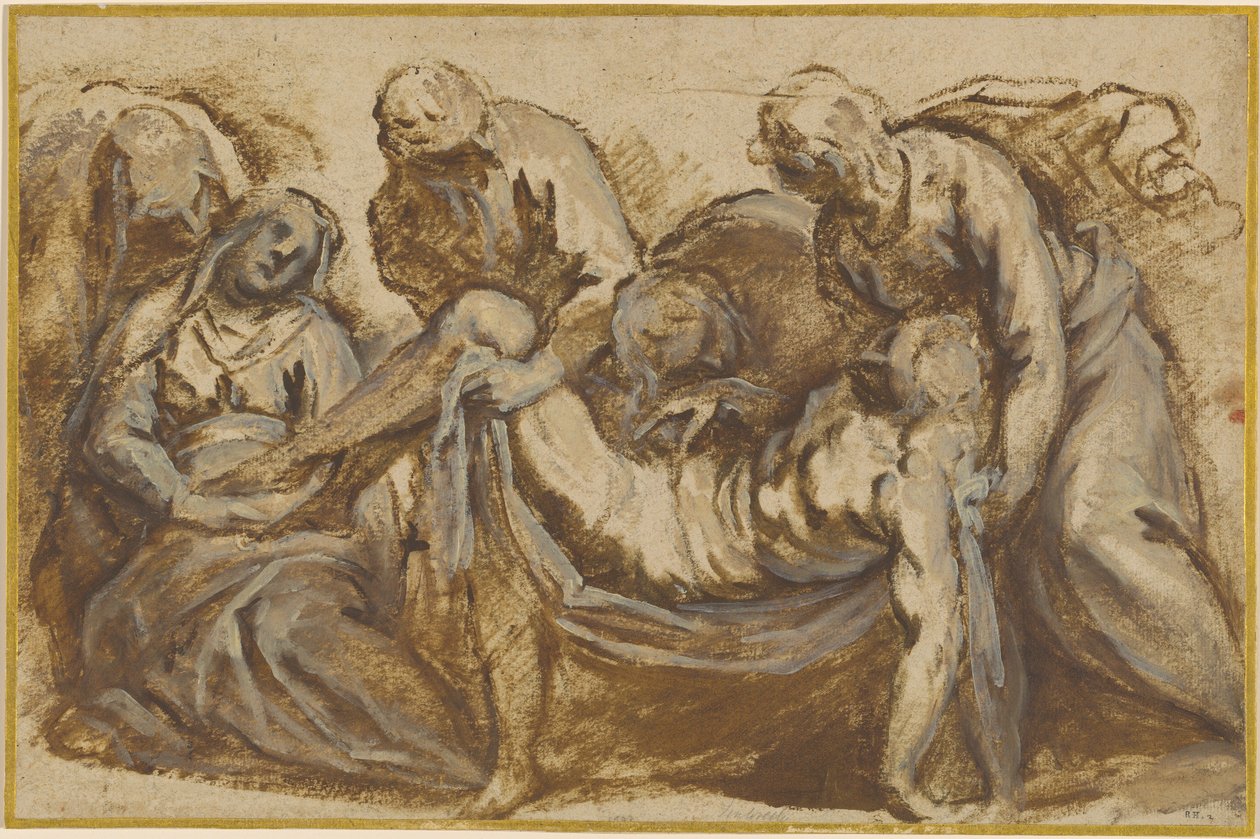 Christus wird zum Grab getragen von Jacopo Palma il Giovane