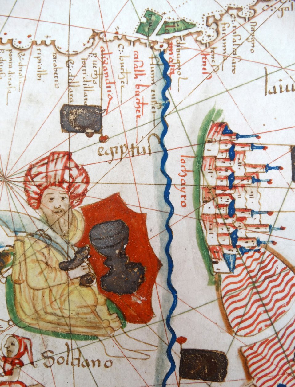 Ägypten und das Rote Meer, Detail einer Renaissance-Karte von Europa, nach Jacopo Russo, 1528 von Jacopo Russo