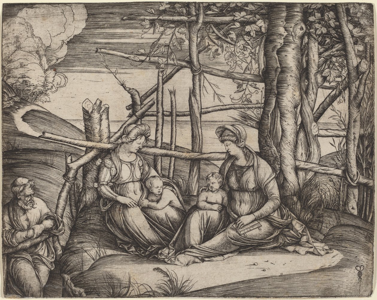Die Heilige Familie mit der Heiligen Elisabeth von Jacopo de