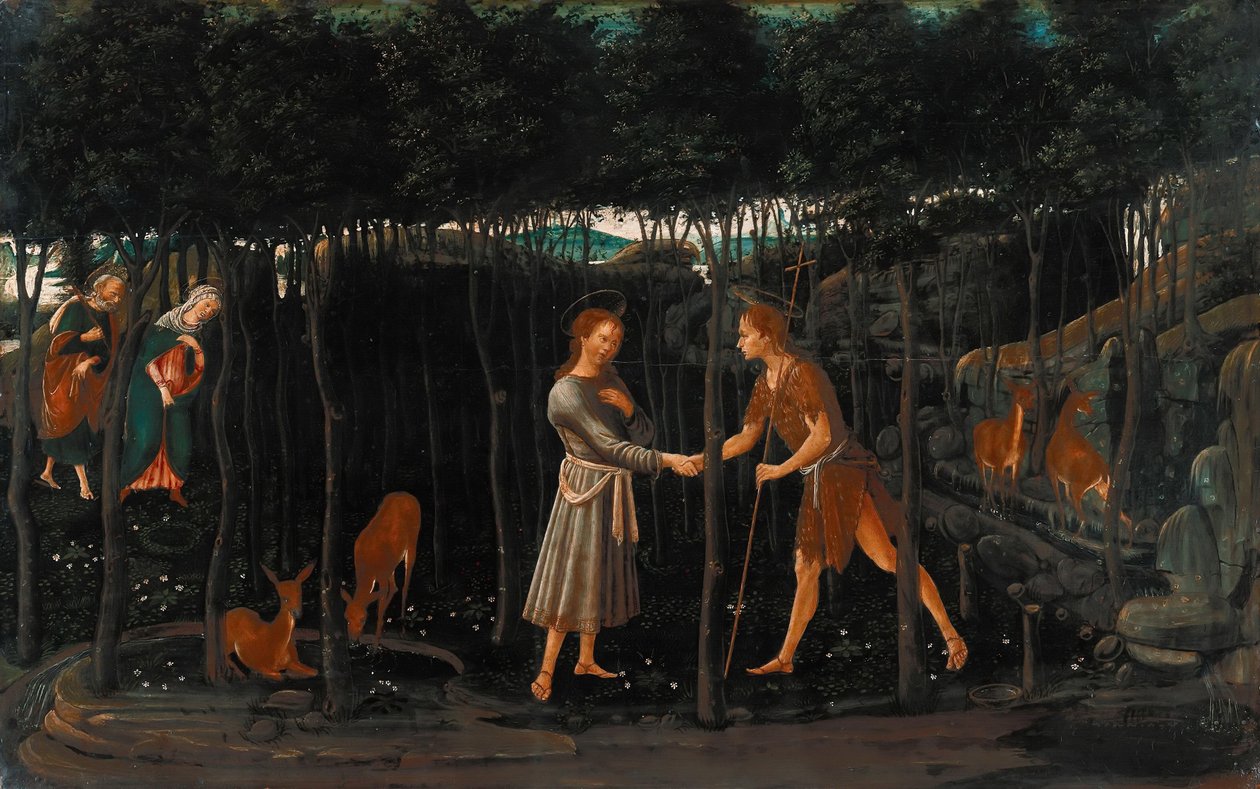 Das Treffen des Christuskindes und Johannes des Täufers von Jacopo del Sellaio