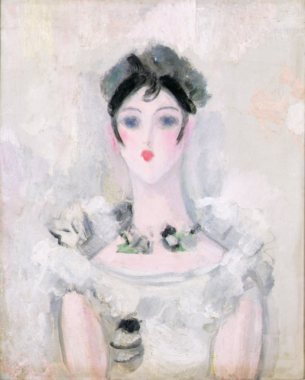 Porträt einer jungen Frau mit Spitzenmieder, ca. 1925-6 von Jacqueline Marval