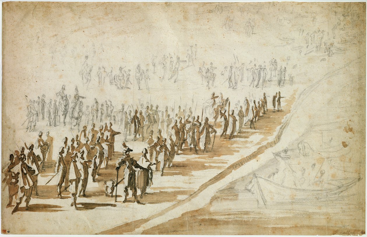 Ludwig XIII. (1601-43) und Kardinal Richelieu (1585-1642) bei der Belagerung von l