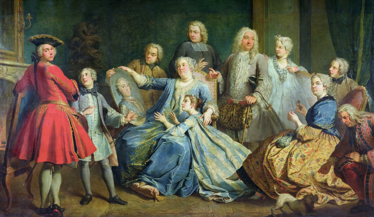 Madame Mercier (1683-1750) umgeben von ihrer Familie, 1731 von Jacques Dumont