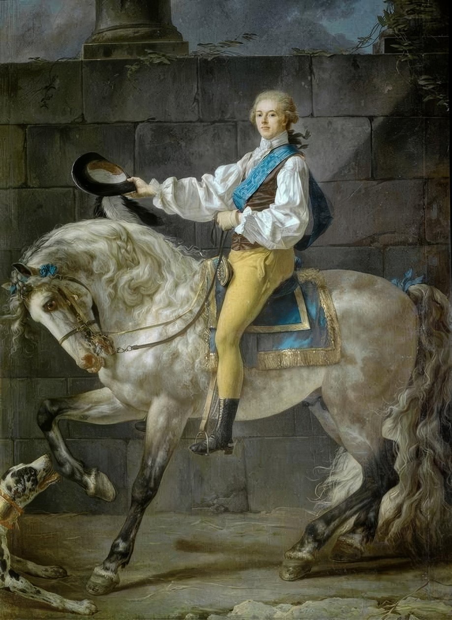 Reiterbildnis des Grafen Stanislaw Kostka Potocki von Jacques Louis David
