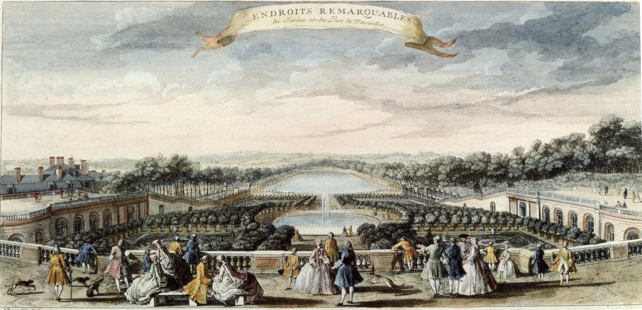Blick auf die Orangerie und den Grand Canal in Versailles von Jacques Rigaud
