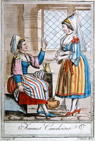 Frauen aus der Region Caux in der Normandie, Illustration aus 