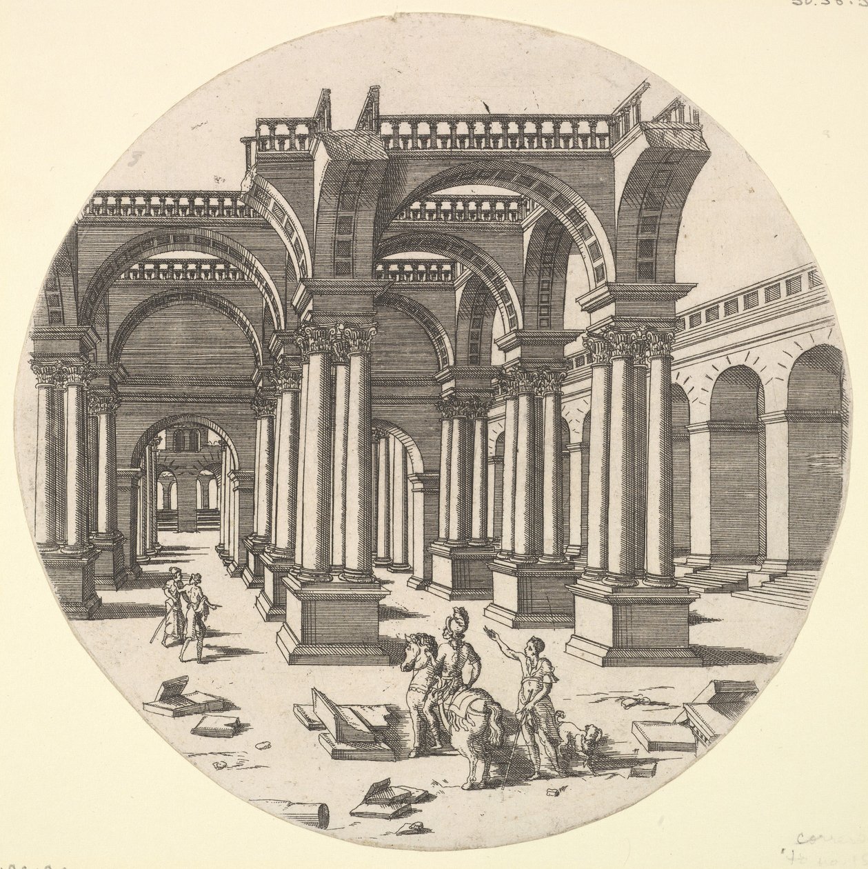 Perspektivische Ansicht, Tempel der Isis, 1551 von Jacques Androuet Du Cerceau