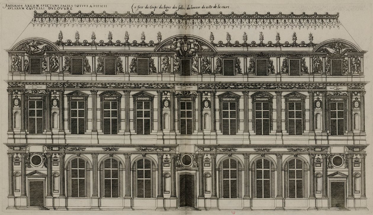 Die Fassade von Pierre Lescot, veröffentlicht 1576 von Jacques Androuet Ducerceau