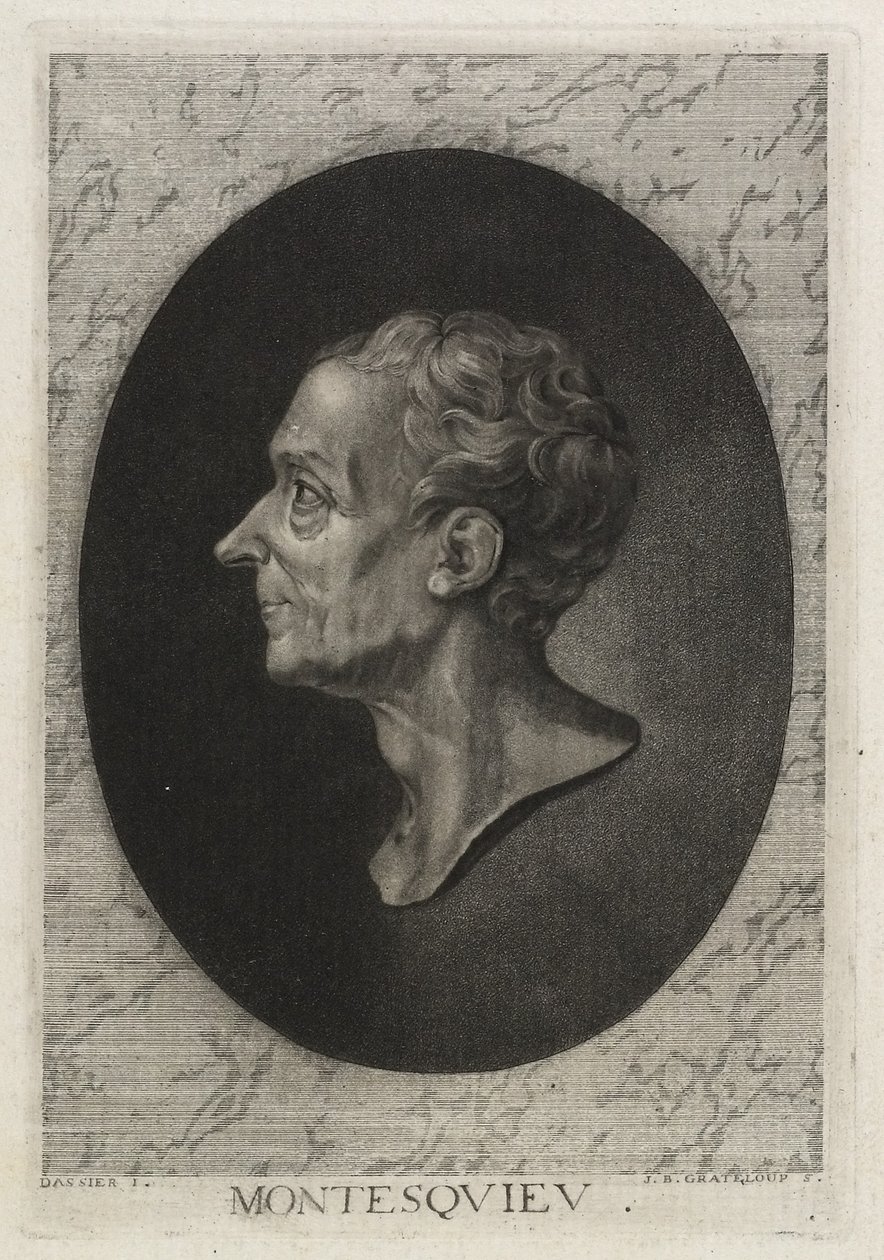 Montesquieu, graviert von Jean-Baptiste de Grateloup von Jacques Antoine Dassier