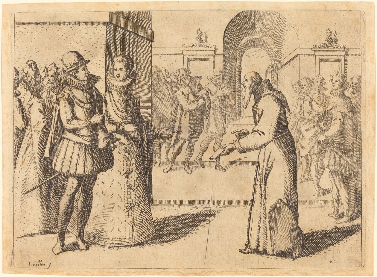 Ein Kapuziner bringt den Dank des Königs von Bayern, 1612 von Jacques Callot
