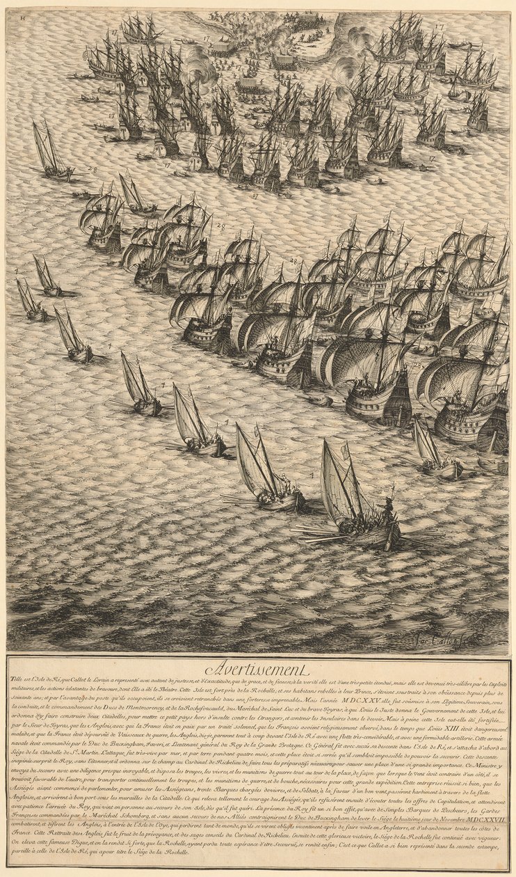 (Ausschnitt) Belagerung der Zitadelle von St. Martin auf der Île de Ré von Jacques Callot