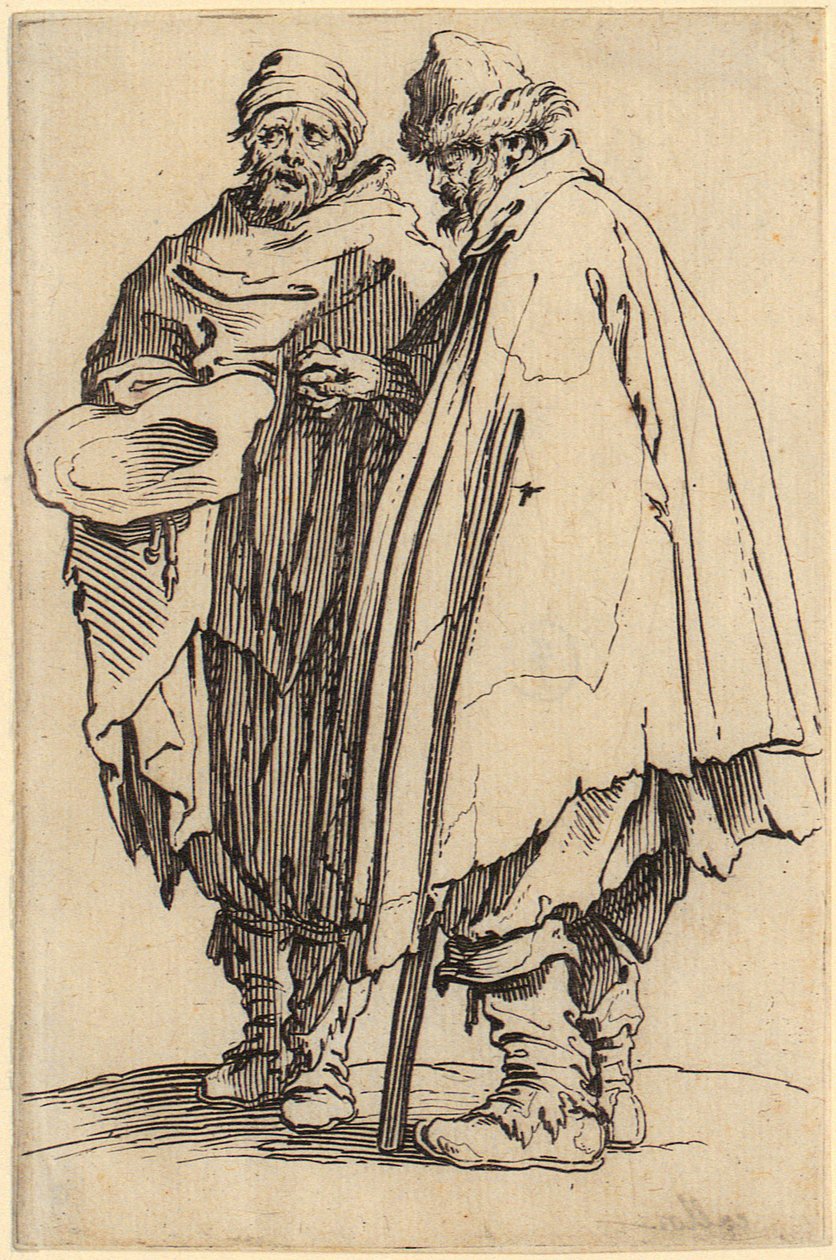 Blinder und sein Gefährte, Blatt 8 der Folge „Die Bettler“ von Jacques Callot