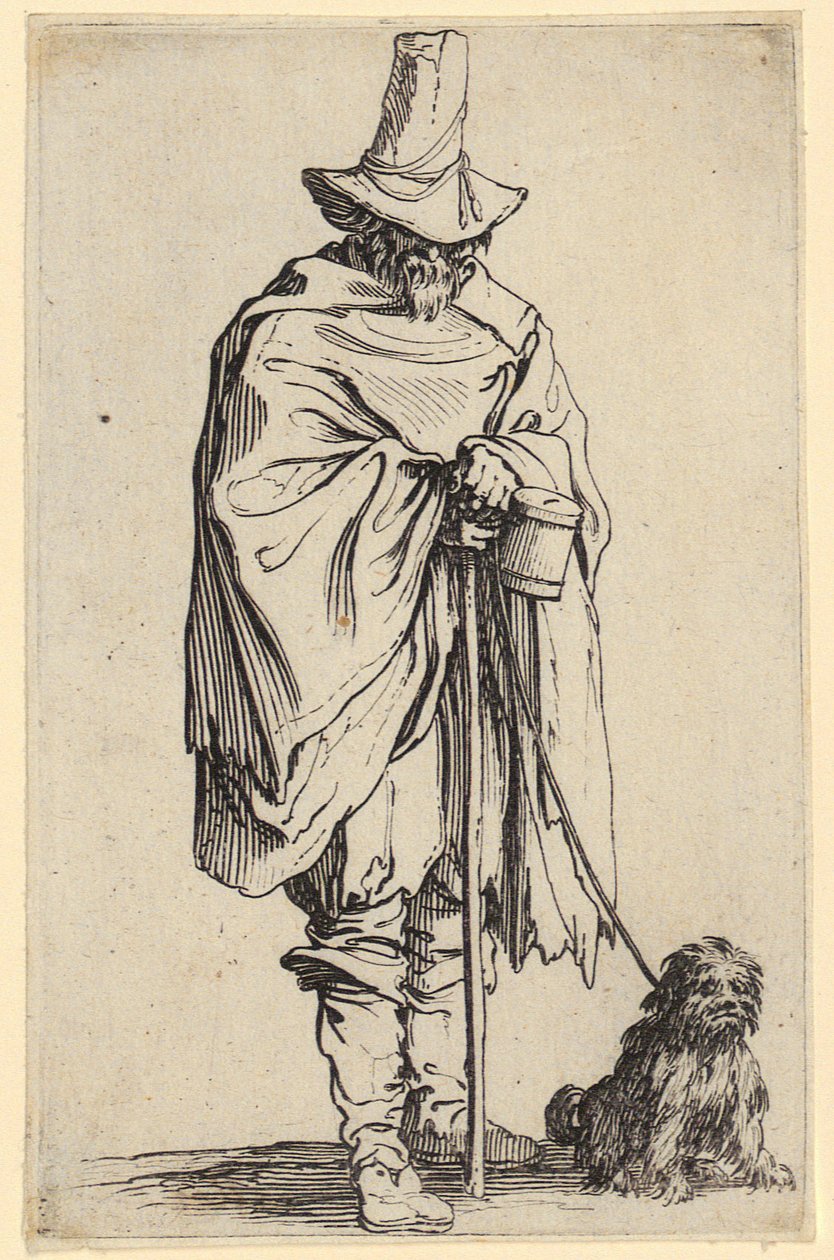 Blinder und sein Hund, Blatt 22 der Folge "Die Bettler" von Jacques Callot