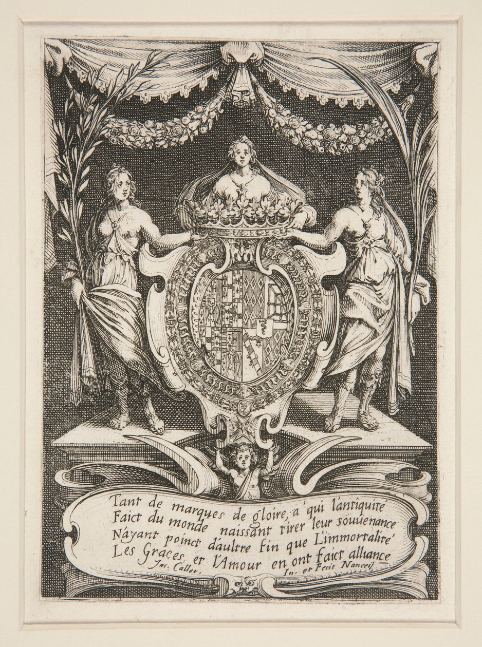 Kampf an der Barriere, Frontispiz, Die Waffen von Lorraine-Chevreuse von Jacques Callot
