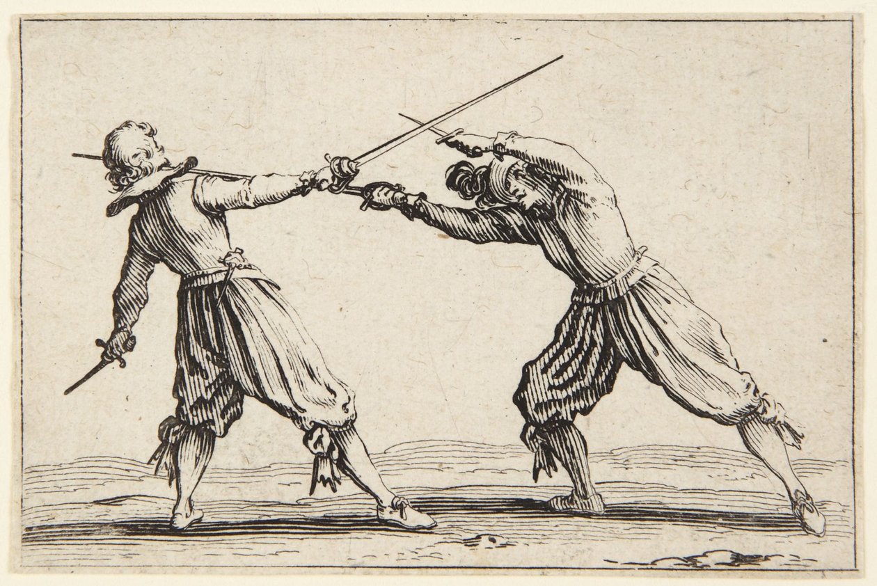 Duell mit Schwertern und Dolchen von Jacques Callot