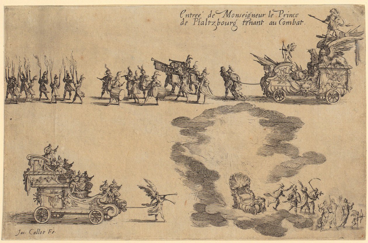 Edelmann mit Fellwams, Blatt 6 der Folge „Die Noblesse“ von Jacques Callot