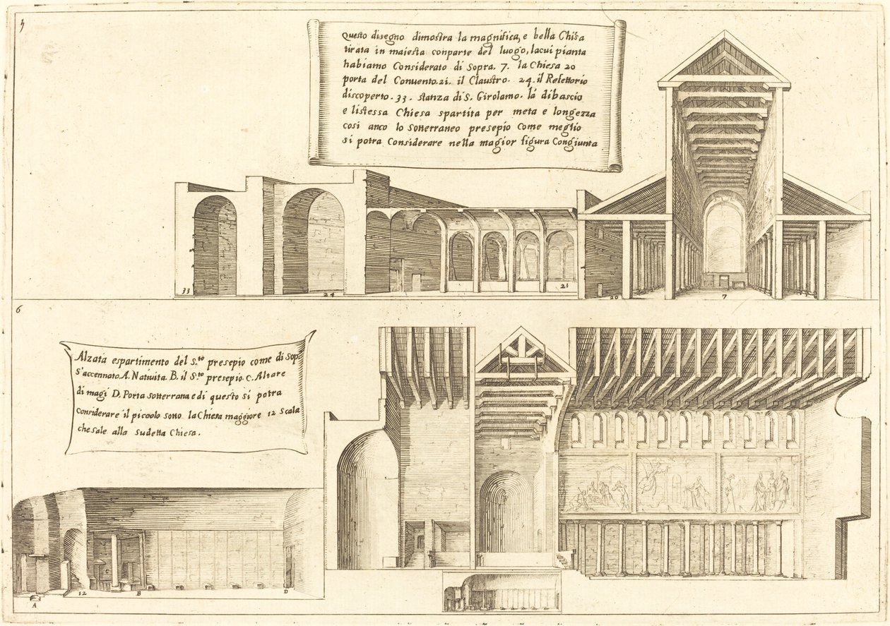 Erhebung von Kirchen einschließlich der Heiligen Krippe, 1619 von Jacques Callot