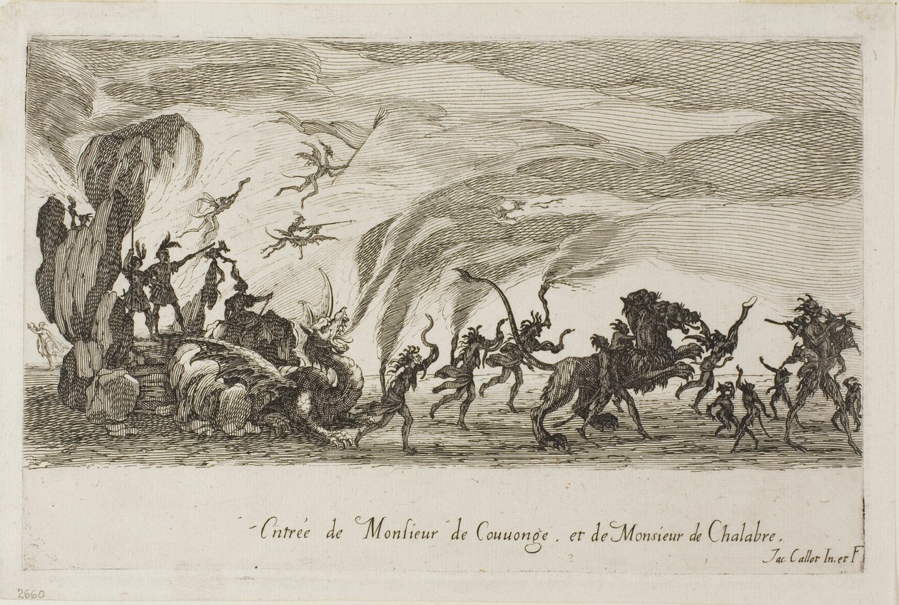 Einzug von M. de Couvonage und M. de Chalabre, aus Der Kampf an der Barriere von Jacques Callot