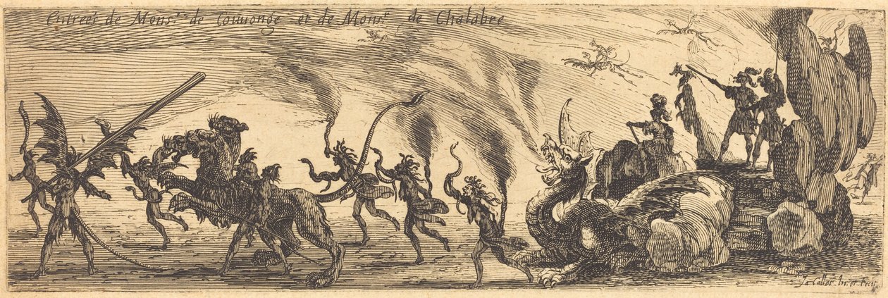 Einzug von M. de Couvonge und M. de Chalabre [extra Platte] von Jacques Callot