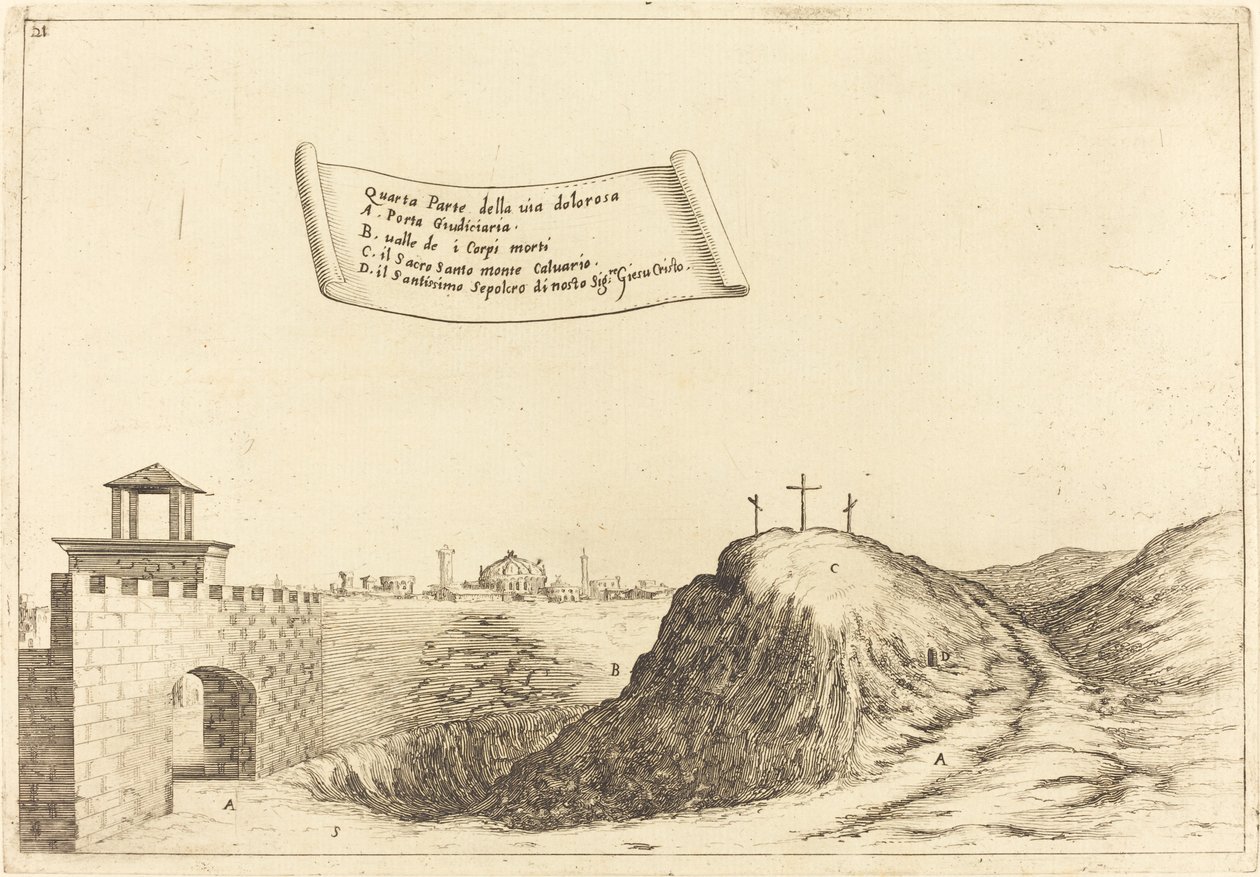 Vier Teile der Via Dolorosa, 1619 von Jacques Callot