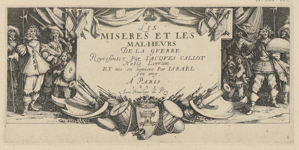 Frontispiz, Blatt 1 der Folge "Grauen des Krieges" von Jacques Callot