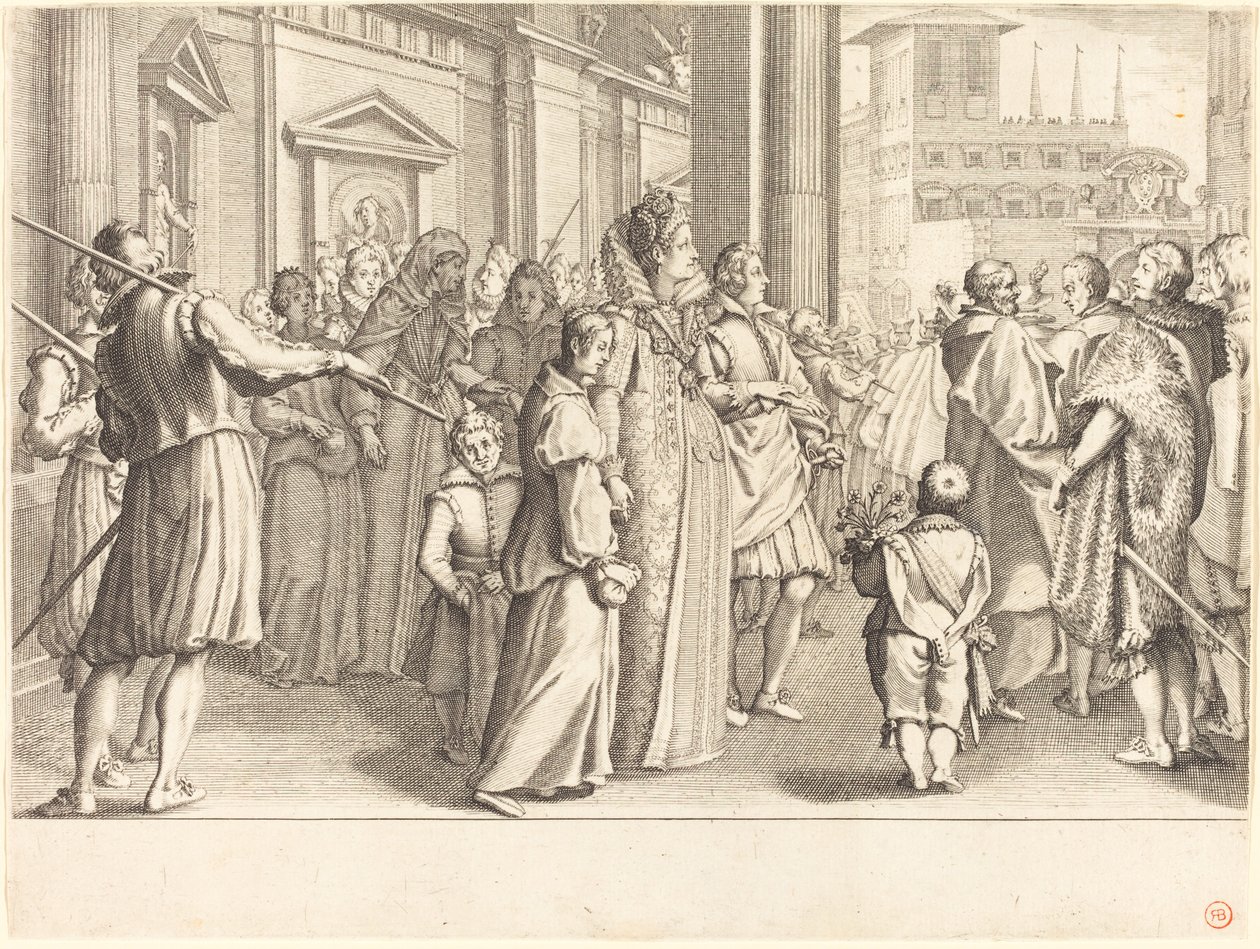 Großherzogin bei der Prozession der jungen Mädchen von Jacques Callot