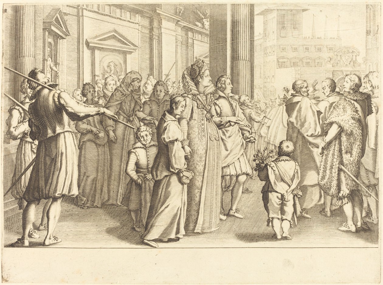Großherzogin bei der Prozession der jungen Mädchen von Jacques Callot