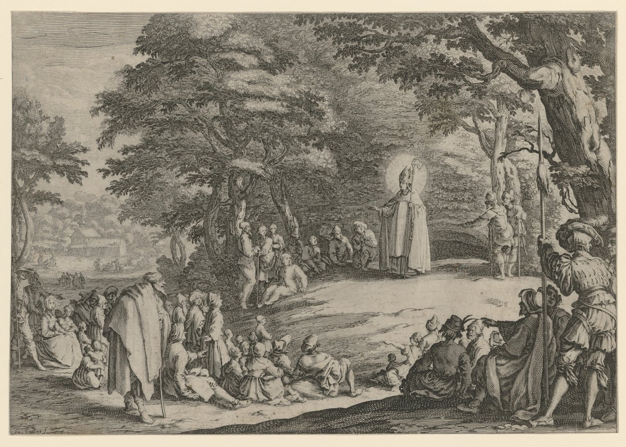Heiliger Amand von Maastricht von Jacques Callot