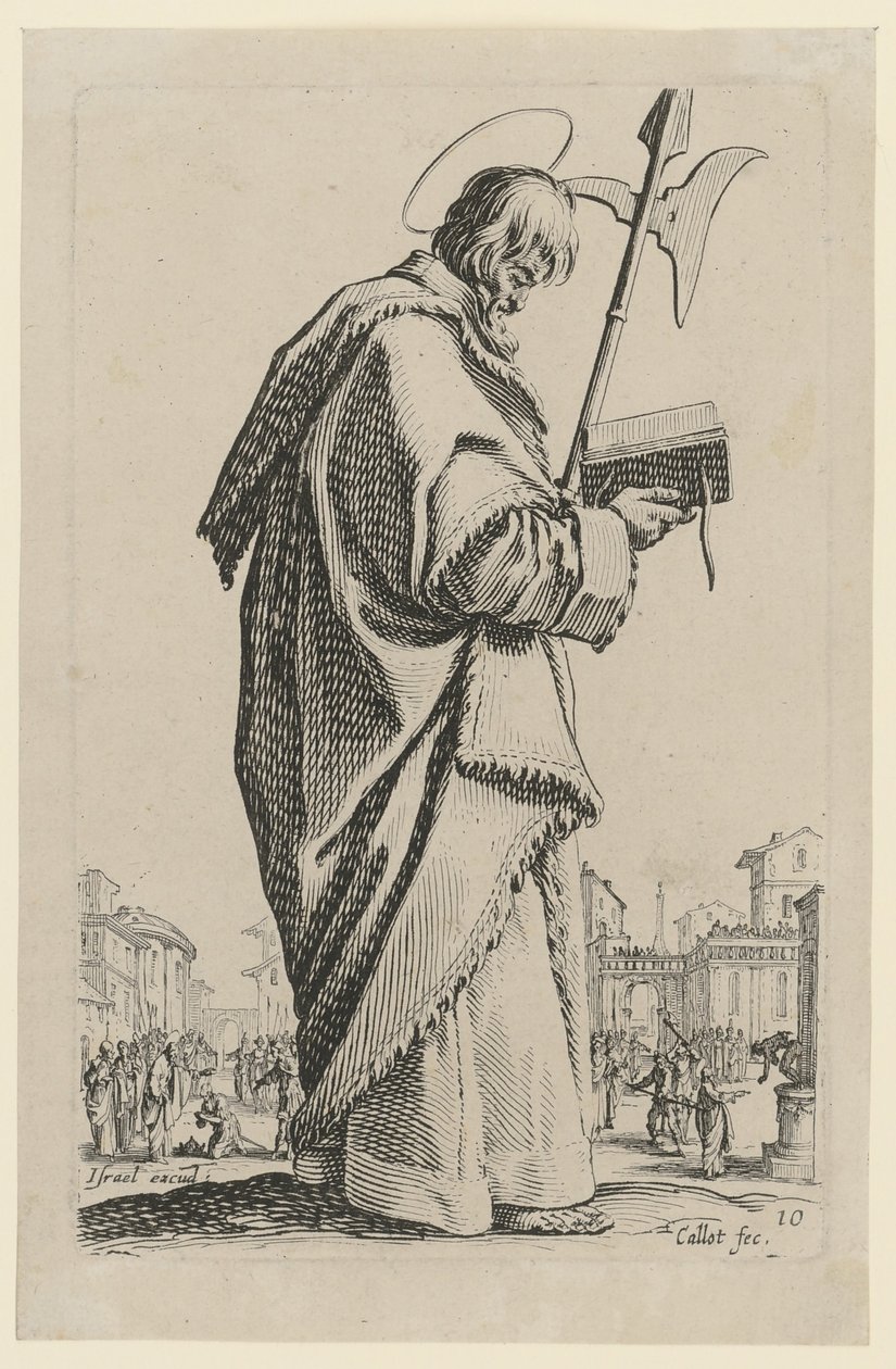 Heiliger Matthias, Blatt 13 der Folge "Jesus, die zwölf Apostel und Maria" von Jacques Callot