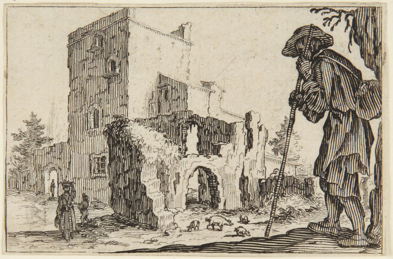 Der Hirte und die Ruinen von Jacques Callot