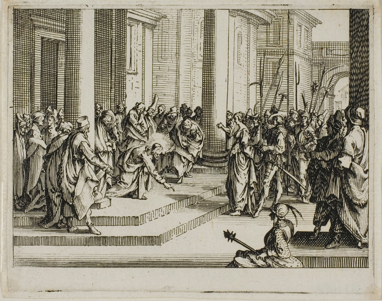 Jesus und die Ehebrecherin, aus Das Neue Testament von Jacques Callot