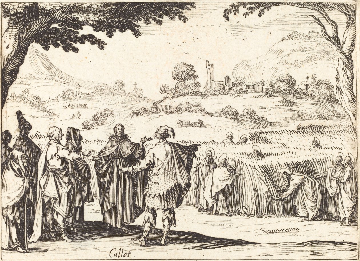 Jesus mit den Pharisäern von Jacques Callot