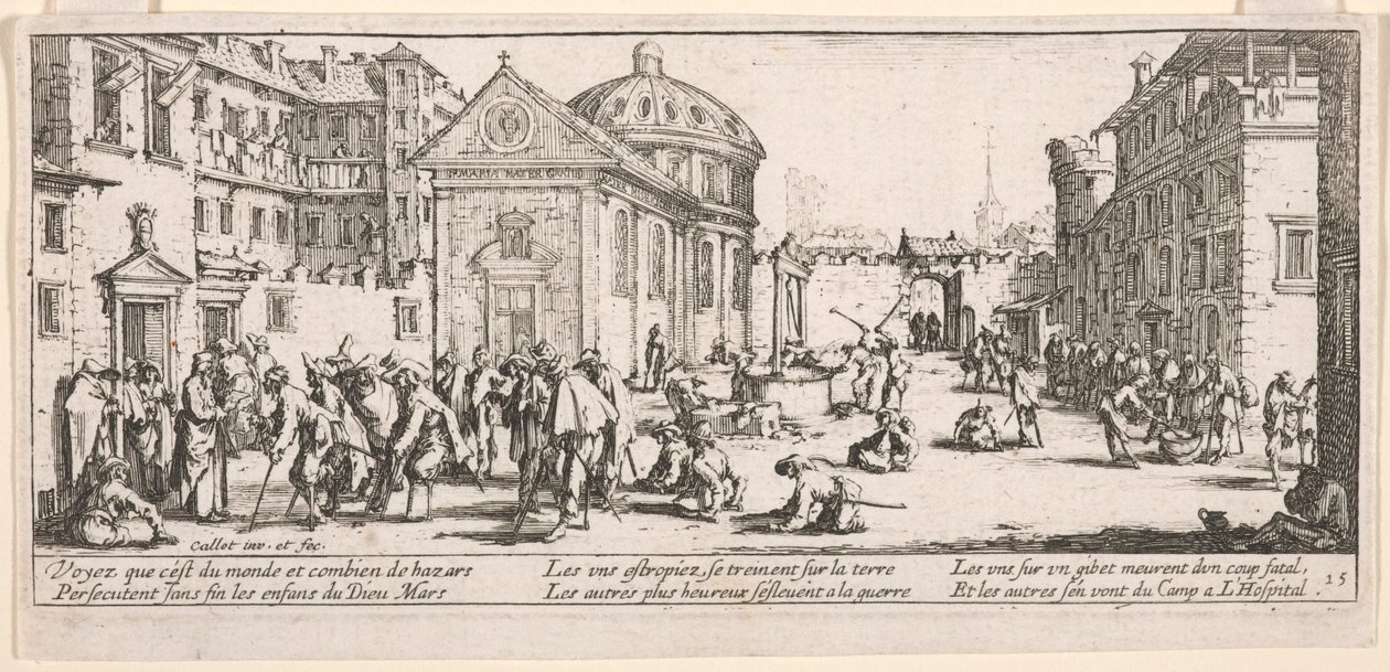 Das Krankenhaus, Illustration aus Les Grandes misères de la guerre von Jacques Callot