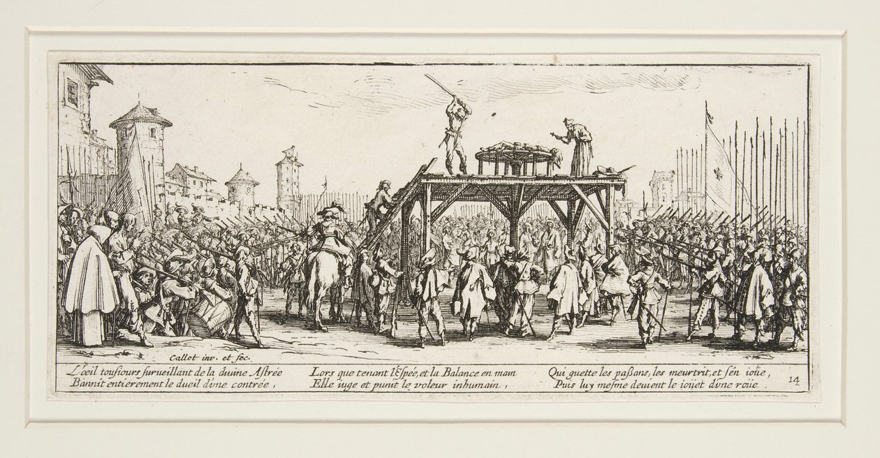 Les grandes misères de la guerre: Nr. 14 - Das Rad von Jacques Callot