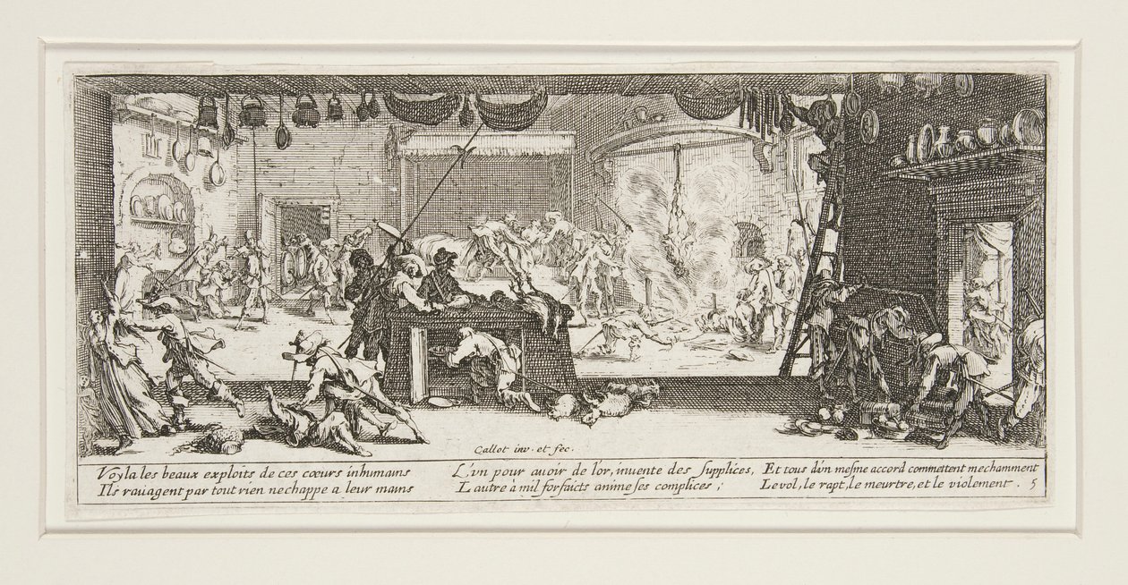 Die großen Elendnisse des Krieges: Nr. 5 - Die Plünderung von Jacques Callot