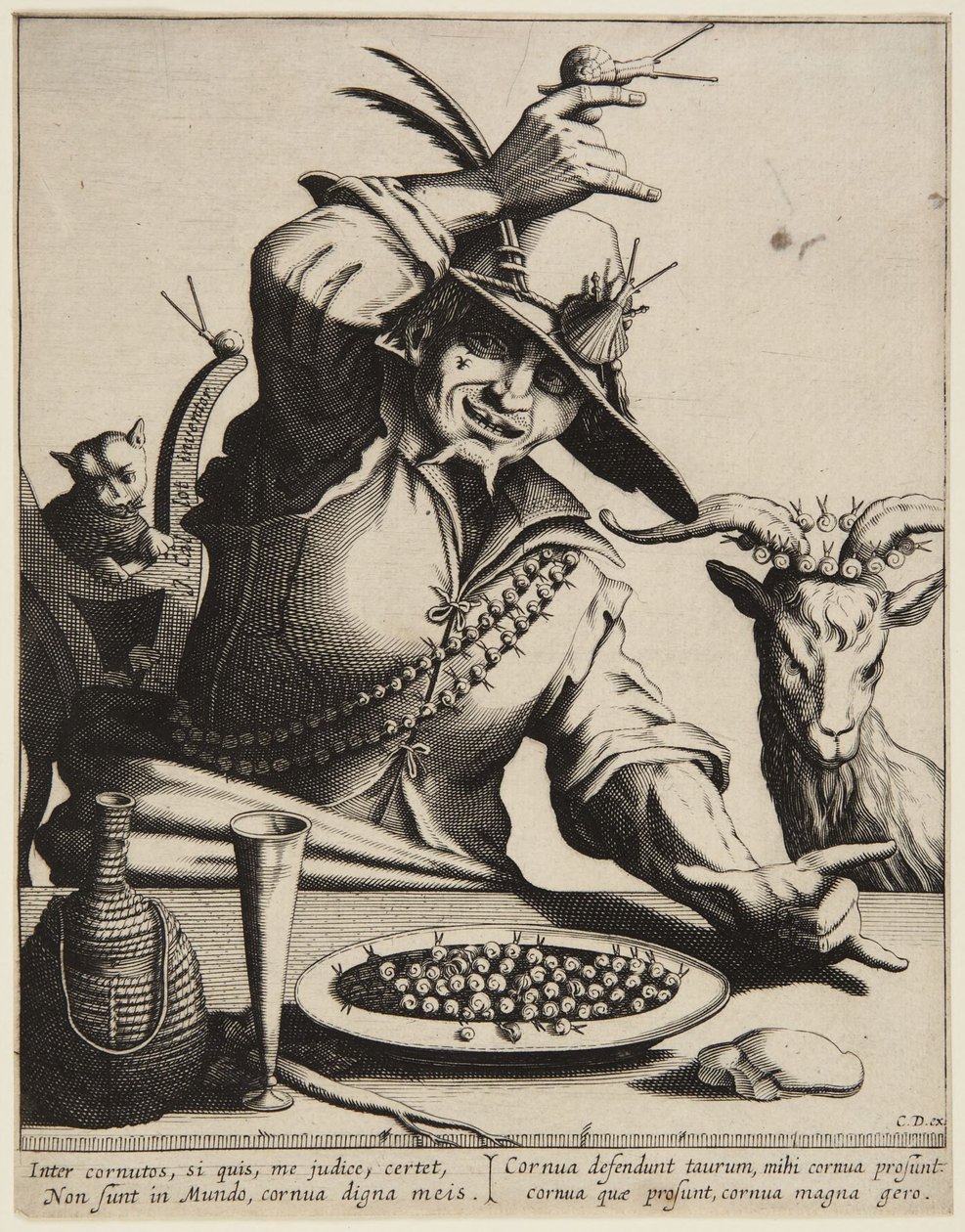Mann mit Schnecken von Jacques Callot