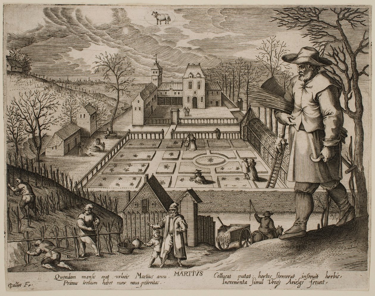 März, aus der Serie „Die Monate“ von Jacques Callot
