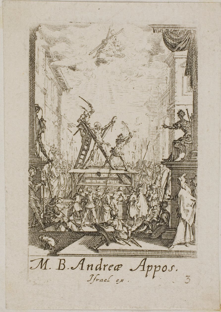 Martyrium des Heiligen Andreas, Platte drei aus Die Martyrien der Apostel von Jacques Callot