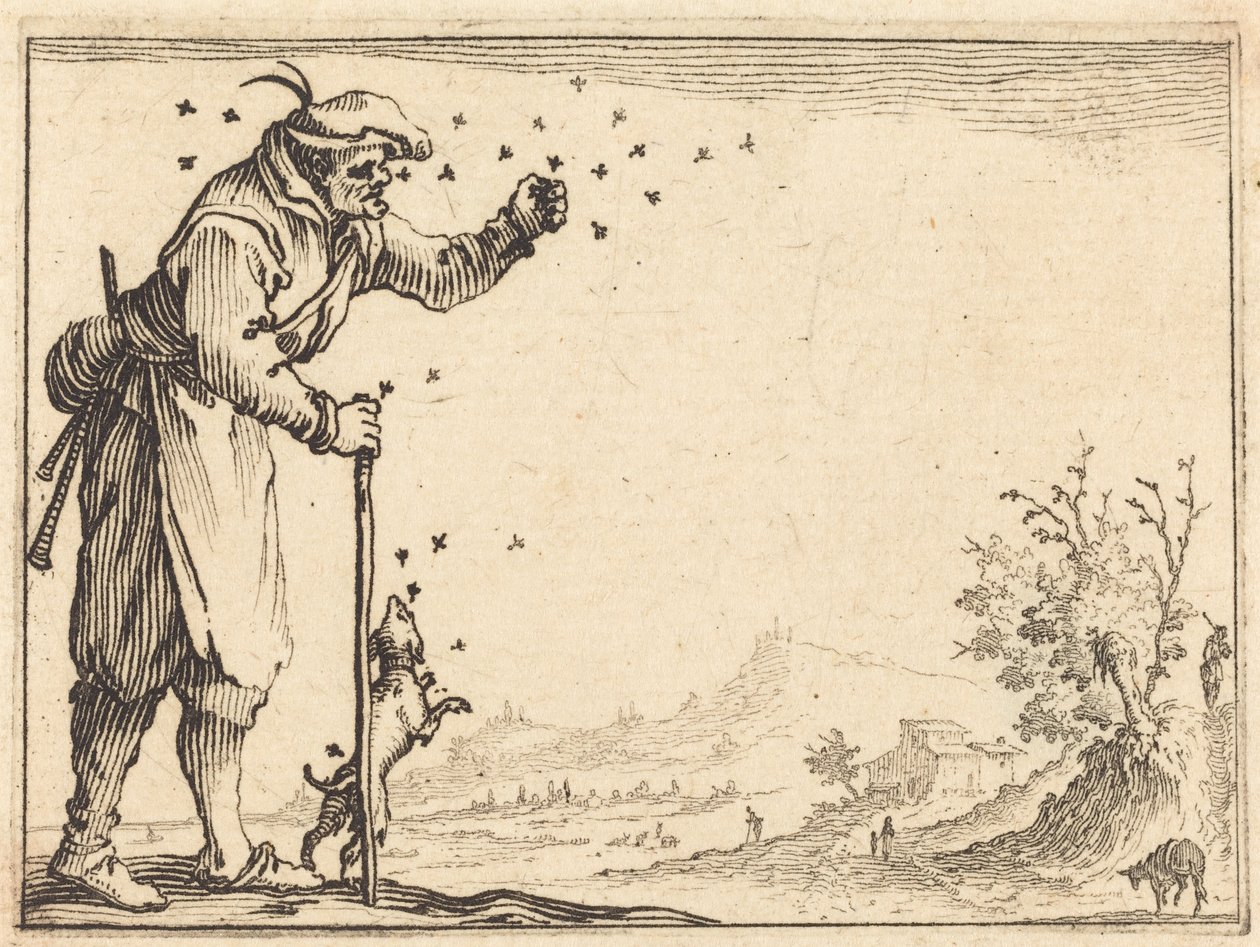 Von Bienen angegriffener Bauer von Jacques Callot