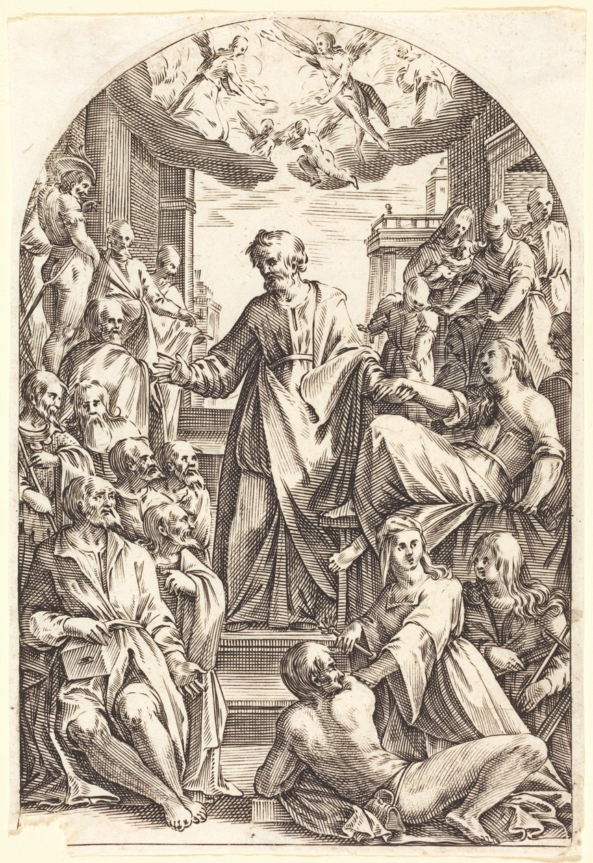 Petrus erweckt Tabitha von Jacques Callot