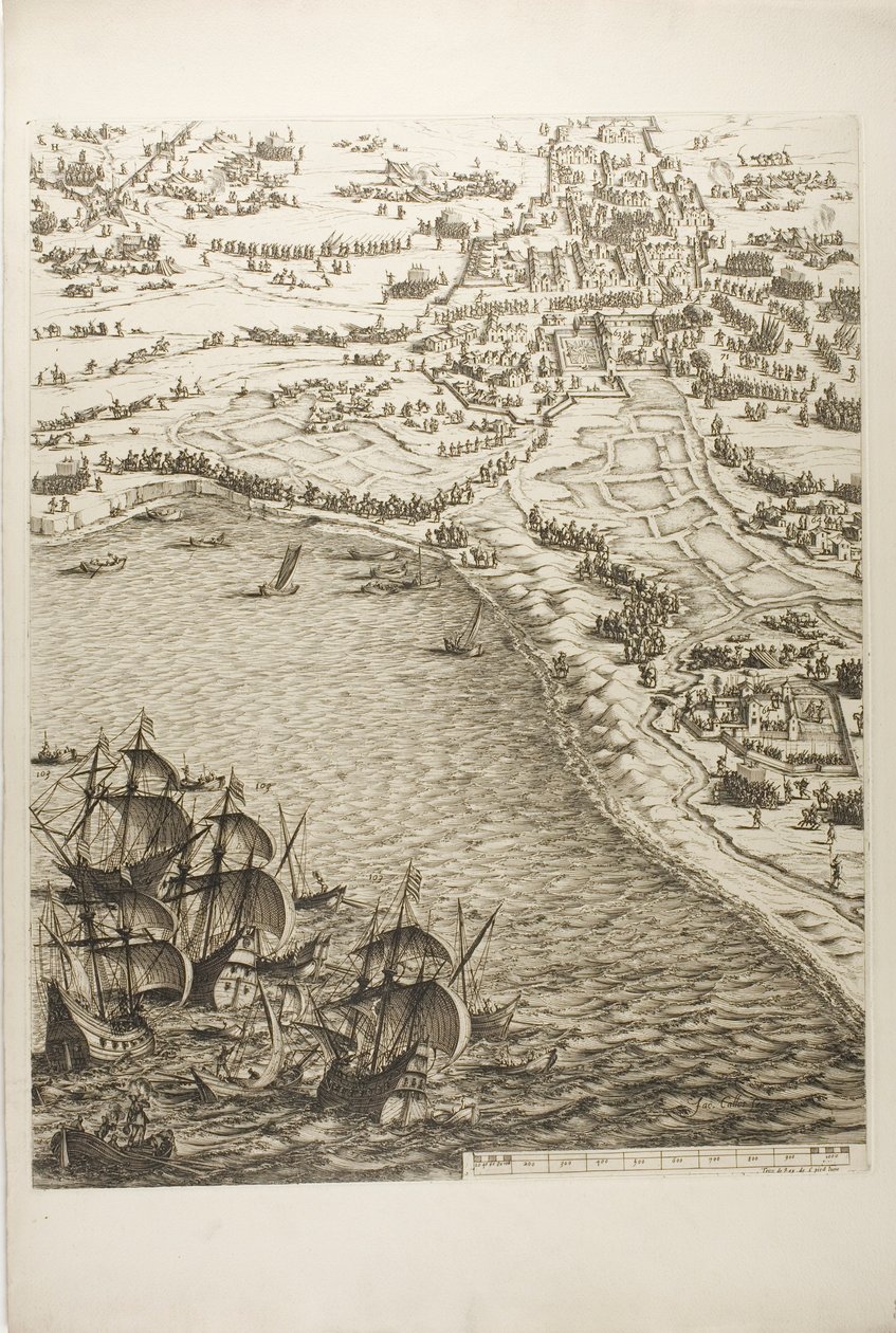 Platte sechs aus La Siège de la Rochelle von Jacques Callot