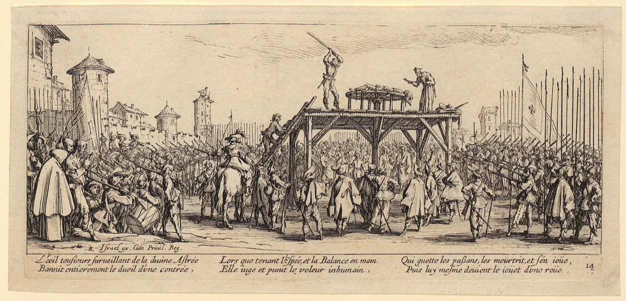 Rad, Blatt 14 der Folge "Die Grauen des Krieges" von Jacques Callot