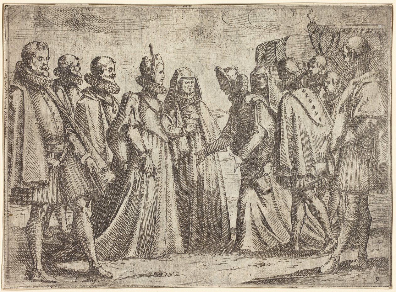 Empfang in Mantua [recto] von Jacques Callot