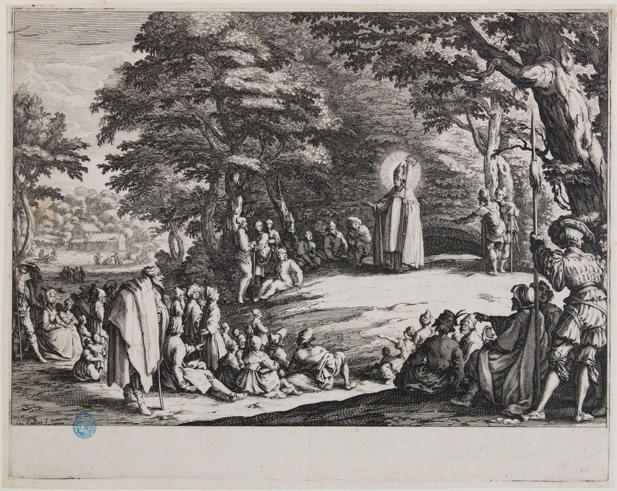 Heiliger Admond oder Heiliger Nikolaus und Heiliger Severin (Lieure 406, Meaume 140) von Jacques Callot