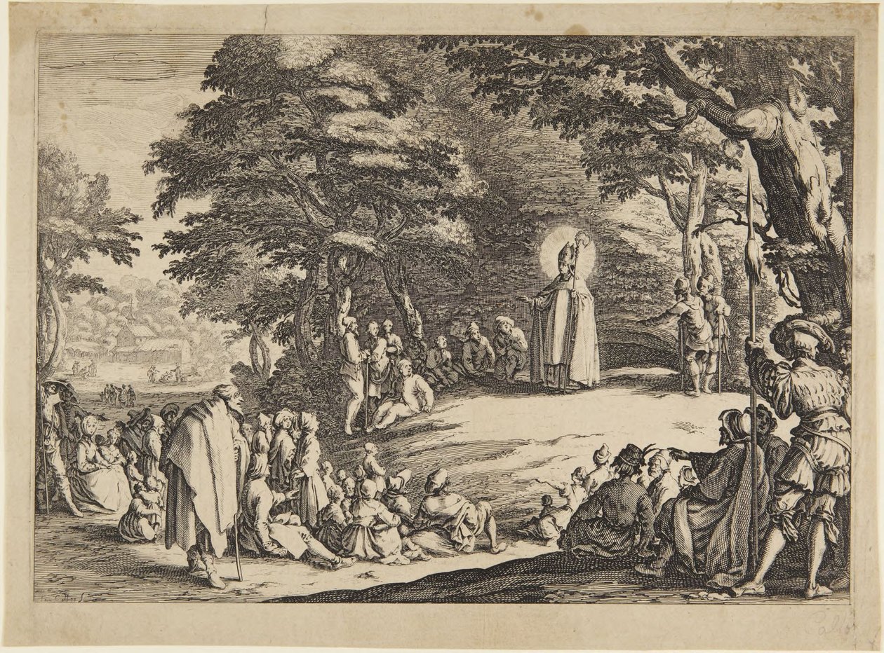 Heiliger Amond, Heiliger Nikolaus oder Heiliger Severin von Jacques Callot