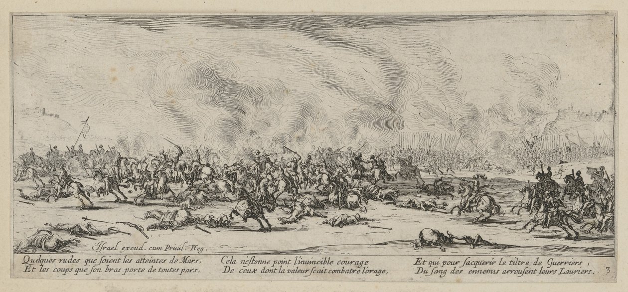 Schlacht, Blatt 3 der Folge "Grauen des Krieges" von Jacques Callot