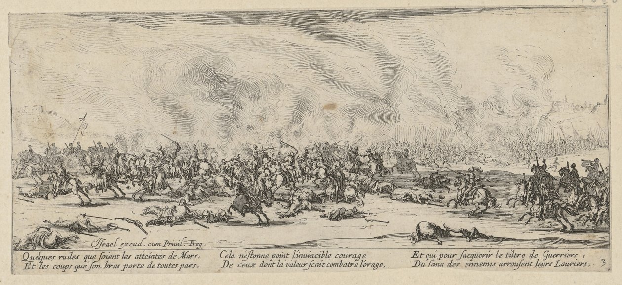 Schlacht, Blatt 3 der Folge "Grauen des Krieges" von Jacques Callot