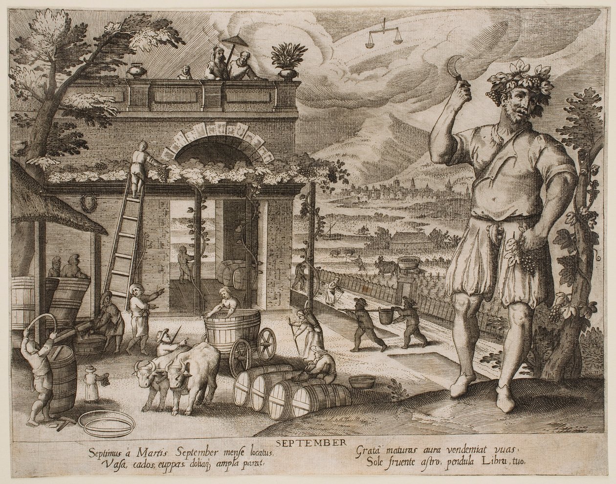 September, aus der Serie „Die Monate“ von Jacques Callot