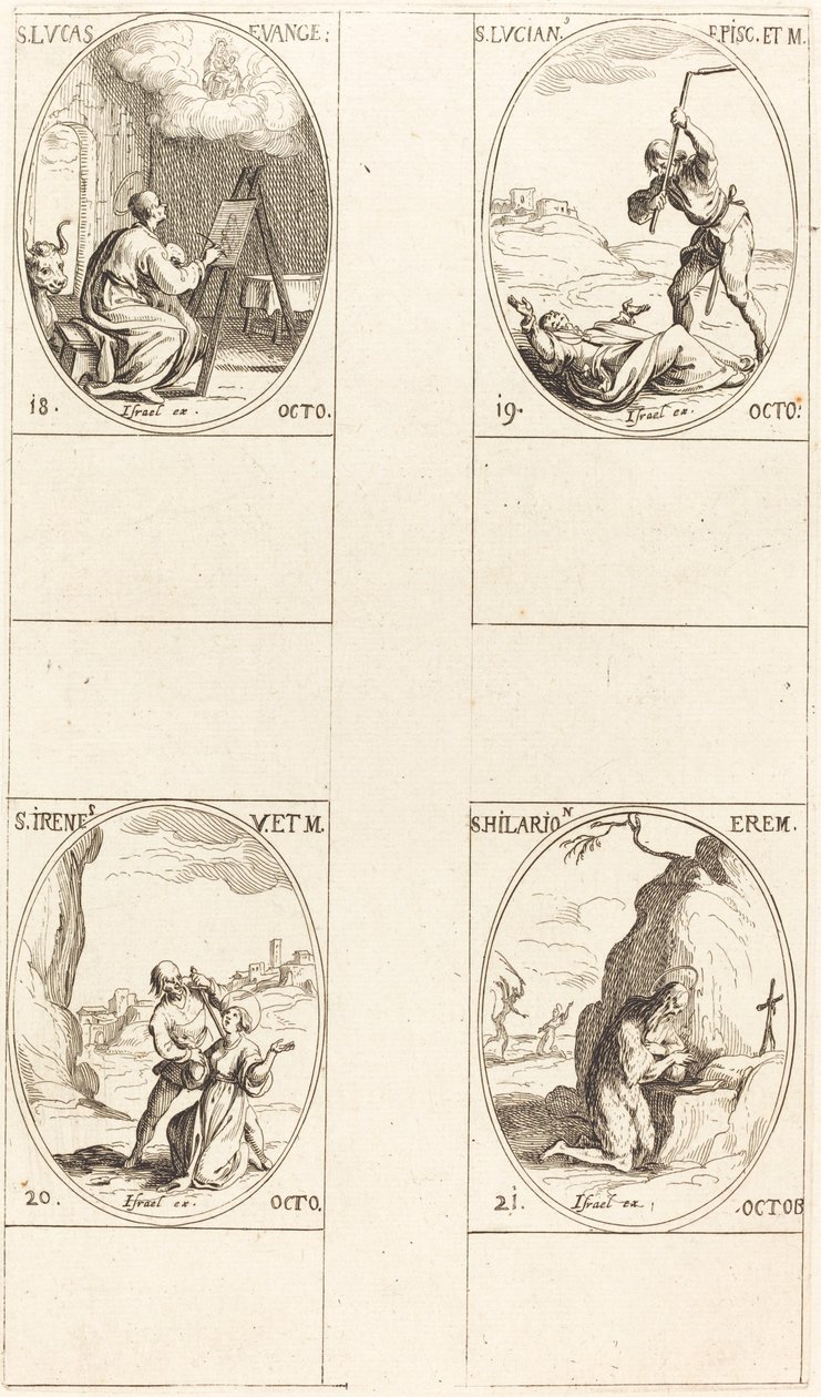 St. Lukas; St. Lucian; St. Irene; St. Hilarion von Jacques Callot