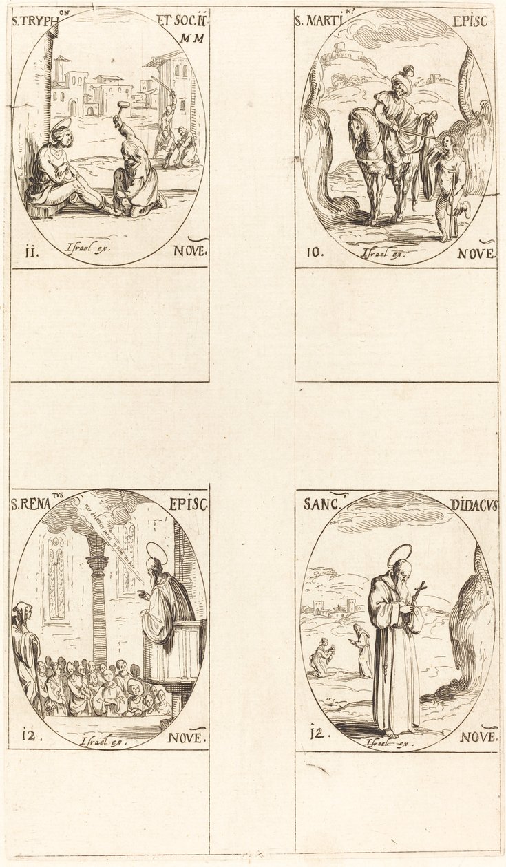 St. Martin; St. Tryphon und Gefährten; St. Renatus; St. Didacus von Jacques Callot